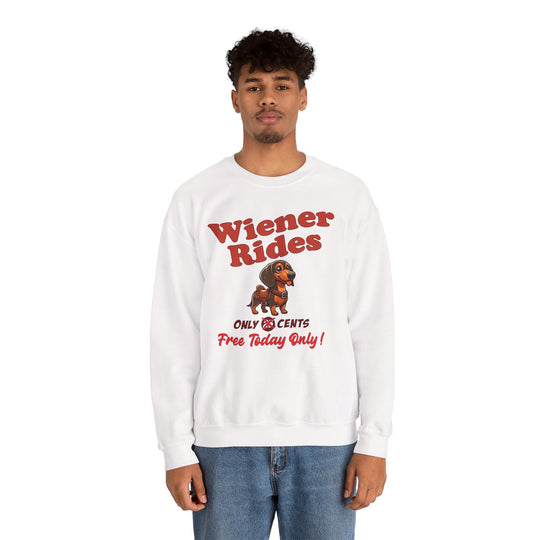 Free Wiener Rides Crewneck Sweatshirt