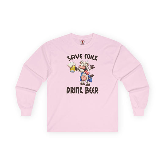 Save Milk Drink Beer Long Sleeve Tee