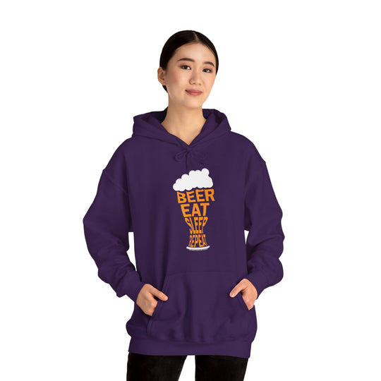 Beer Eat Sleep Repeat Hooded Sweatshirt