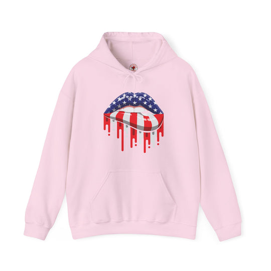 American Flag Lips Hooded Sweatshirt