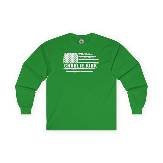 Charlie Kirk Flag Long Sleeve Tee