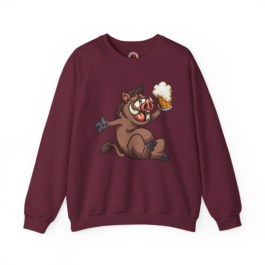 Beer Drinking Boar Crewneck Sweatshirt