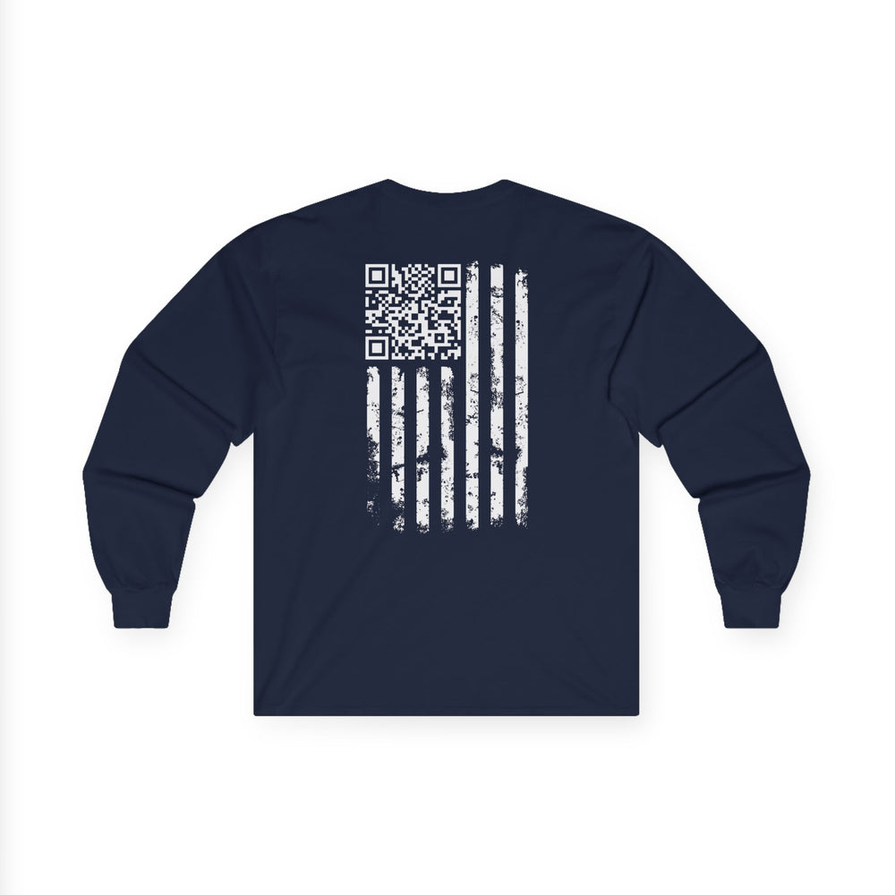 American Flag QR Code Long Sleeve Tee