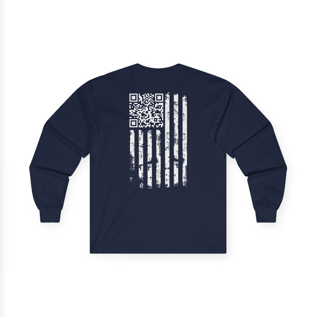 American Flag QR Code Long Sleeve Tee