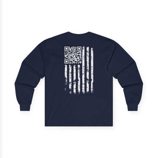 American Flag QR Code Long Sleeve Tee