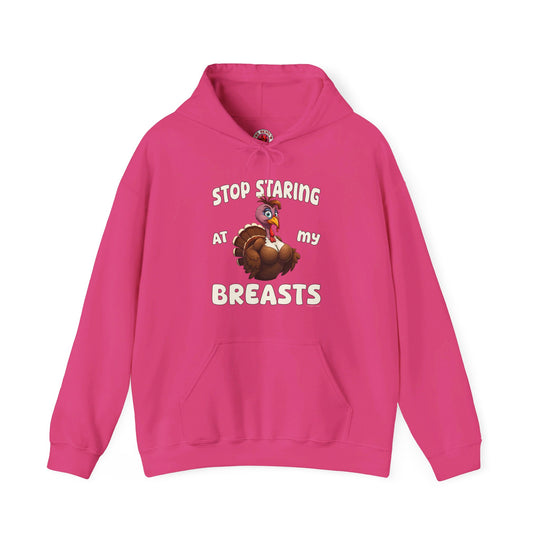 Stop Staring At My Breasts Hooded Sweatshirt