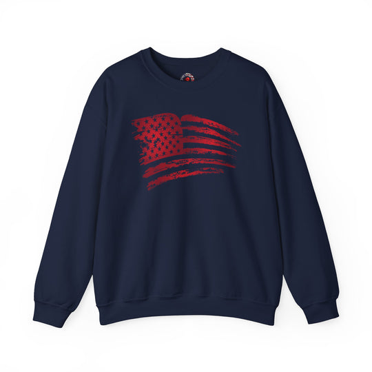 Red American Flag Crewneck Sweatshirt