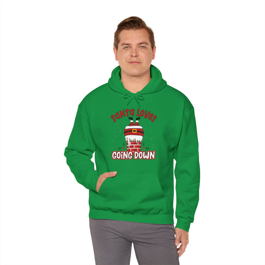 Santa Loves Going Down Hooded Sweatshirt