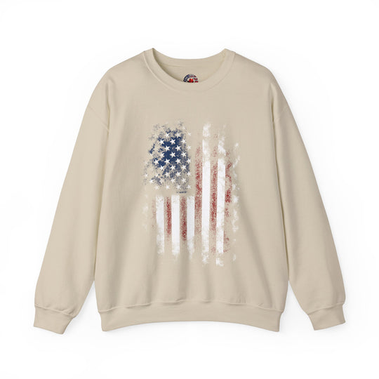 Distressed American Flag Crewneck Sweatshirt