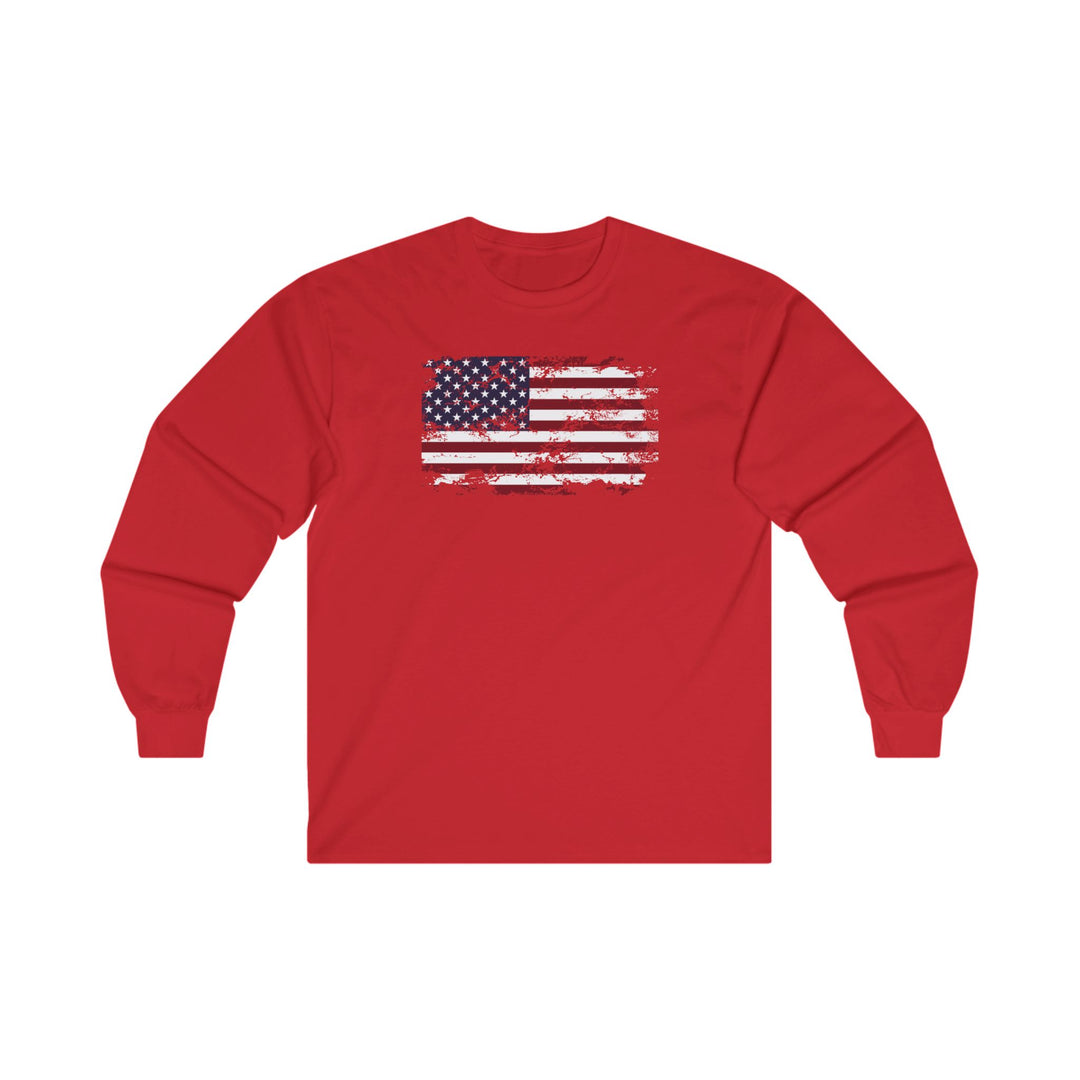 Vintage Style American Flag Long Sleeve Tee