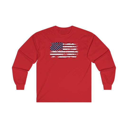 Vintage Style American Flag Long Sleeve Tee