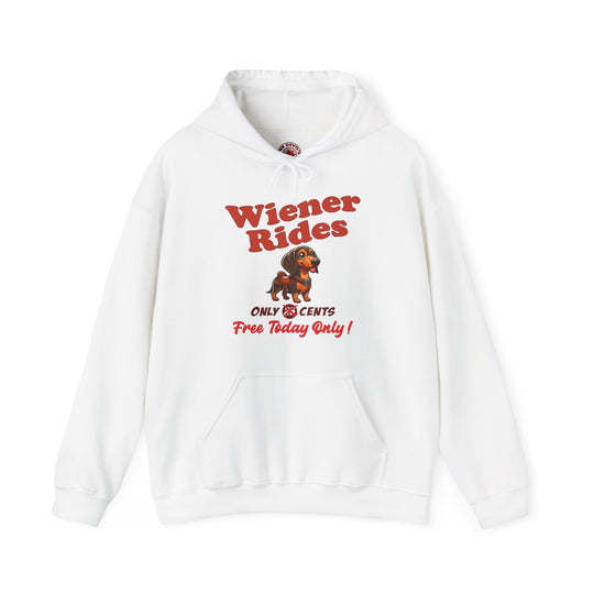 Free Wiener Rides Hooded Sweatshirt