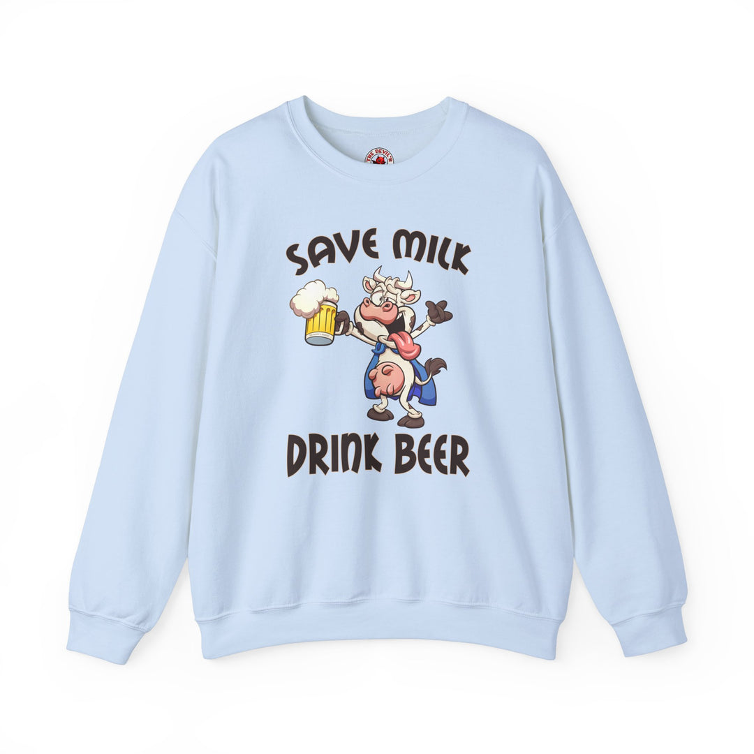 Save Milk Drink Beer Crewneck Sweatshirt