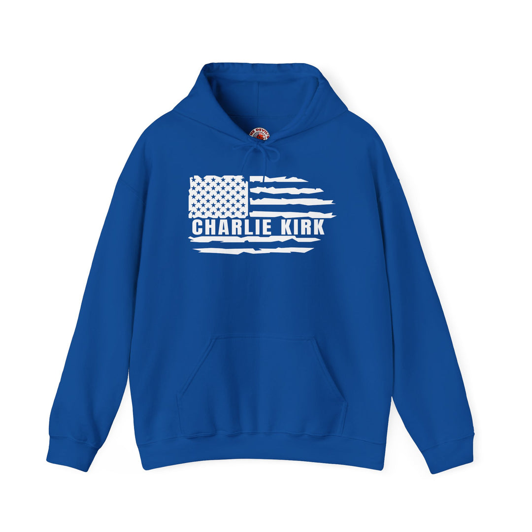 Charlie Kirk Flag Hooded Sweatshirt