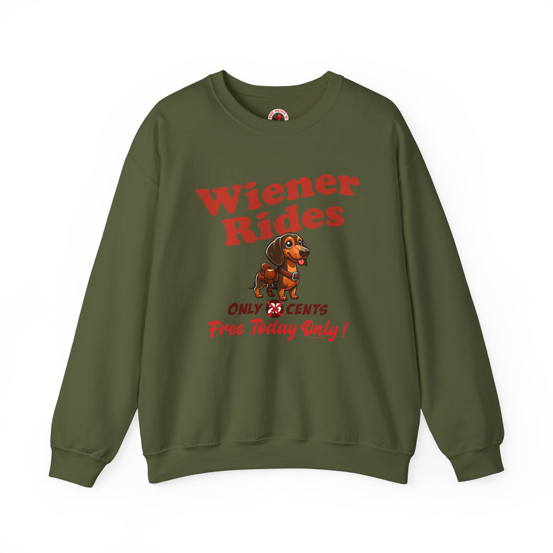 Free Wiener Rides Crewneck Sweatshirt