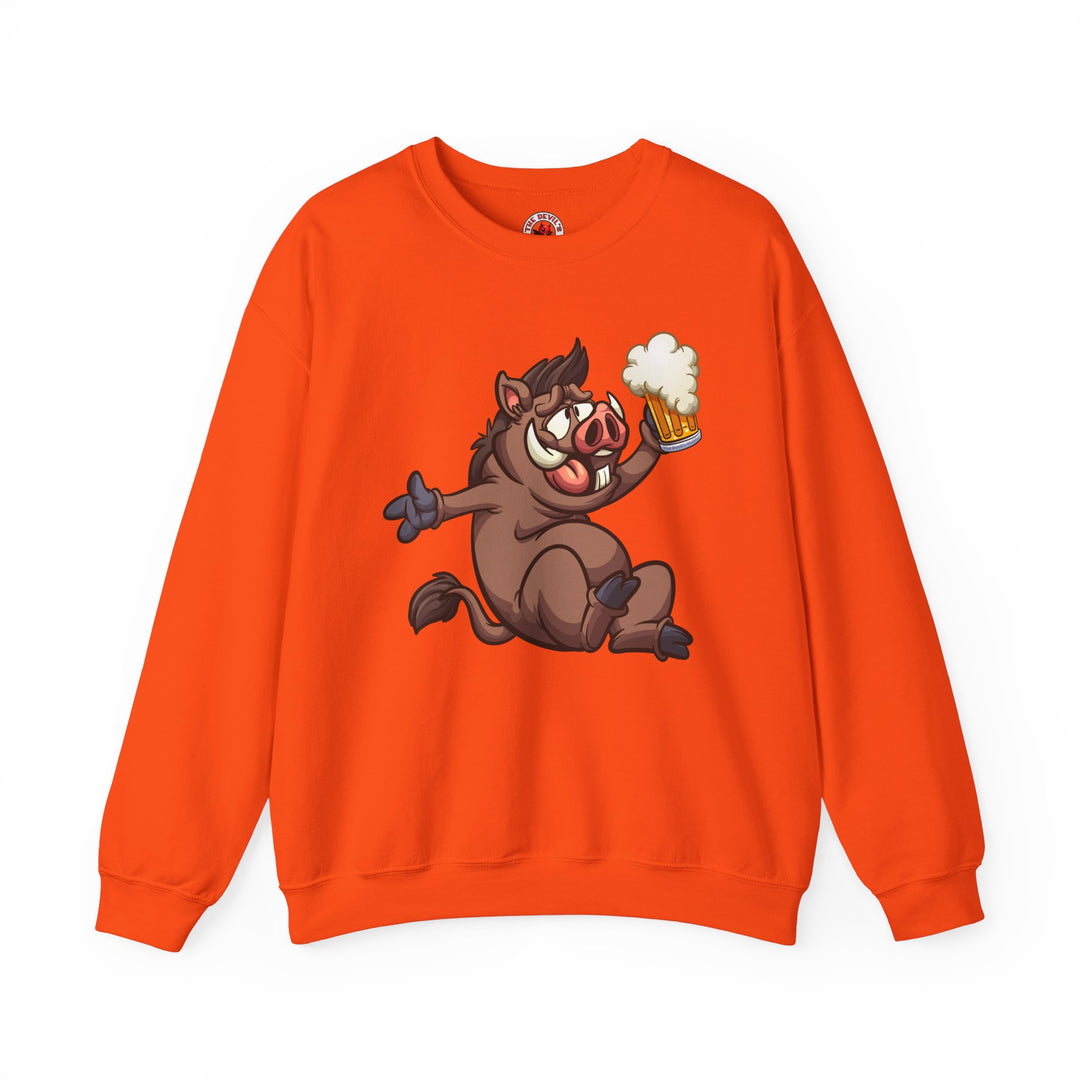 Beer Drinking Boar Crewneck Sweatshirt