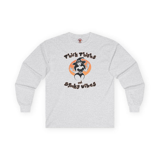 Thick Thighs and Spooky Vibes Long Sleeve Tee