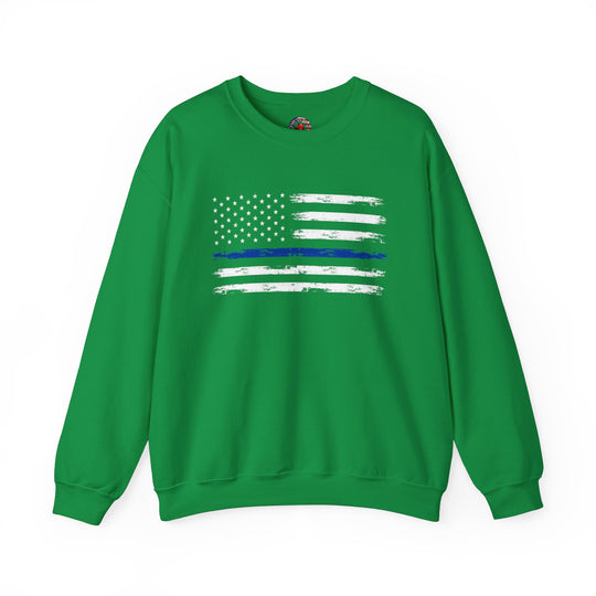 Thin Blue Line American Flag Crewneck Sweatshirt