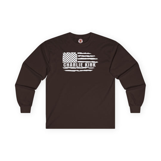 Charlie Kirk Flag Long Sleeve Tee