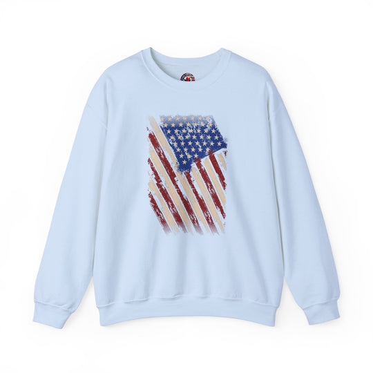 Distressed American Flag Crewneck Sweatshirt