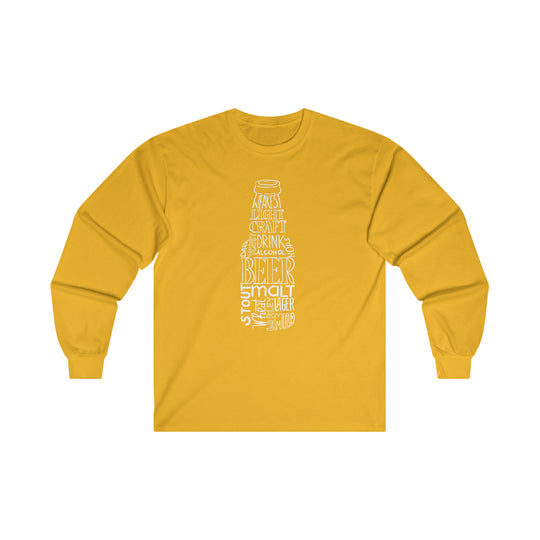 Beer Bottle of Words Long Sleeve Tee