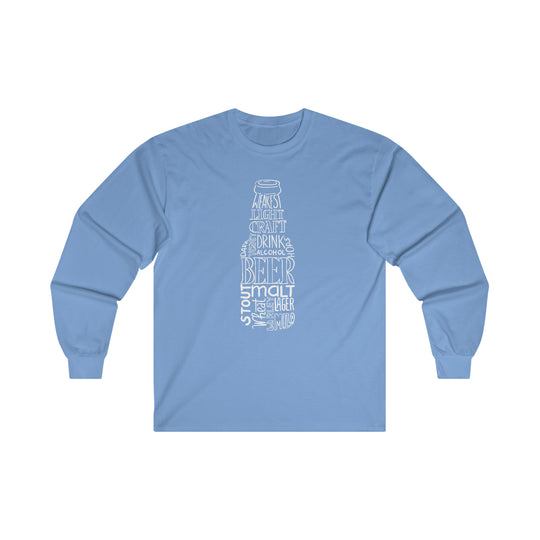 Beer Bottle of Words Long Sleeve Tee