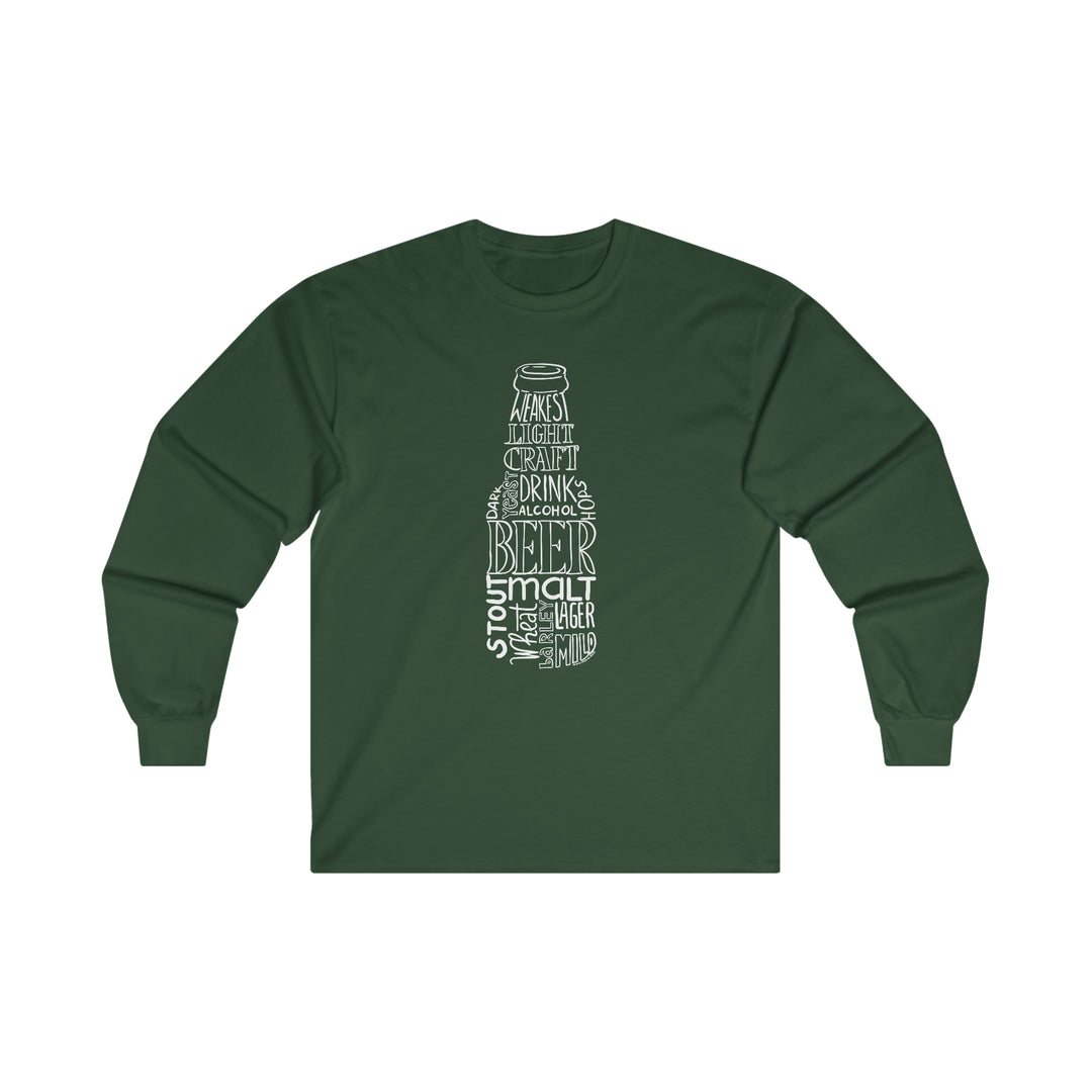 Beer Bottle of Words Long Sleeve Tee