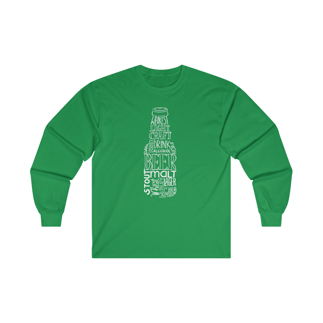 Beer Bottle of Words Long Sleeve Tee