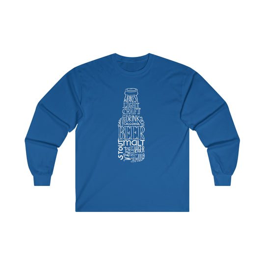 Beer Bottle of Words Long Sleeve Tee