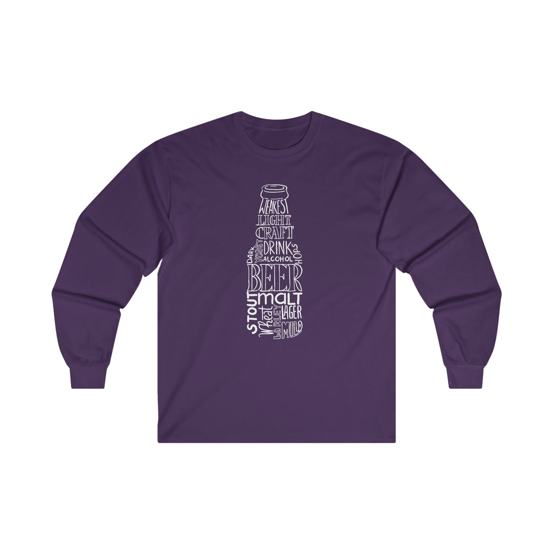 Beer Bottle of Words Long Sleeve Tee