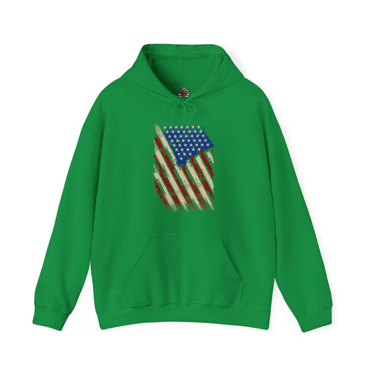 Distressed American Flag Hooded Sweatshirt