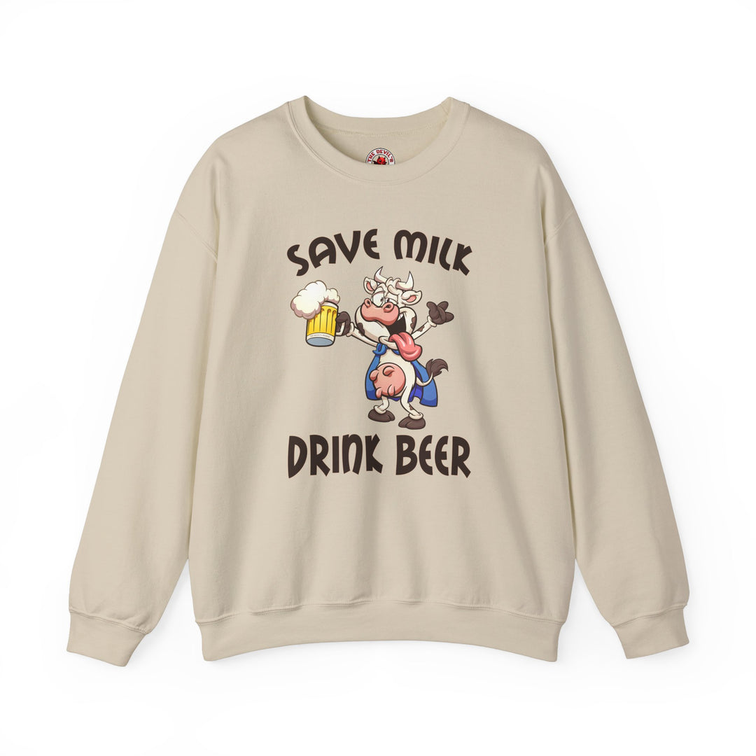 Save Milk Drink Beer Crewneck Sweatshirt