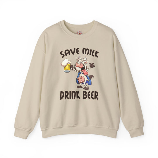 Save Milk Drink Beer Crewneck Sweatshirt