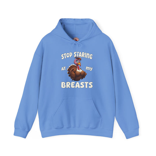 Stop Staring At My Breasts Hooded Sweatshirt