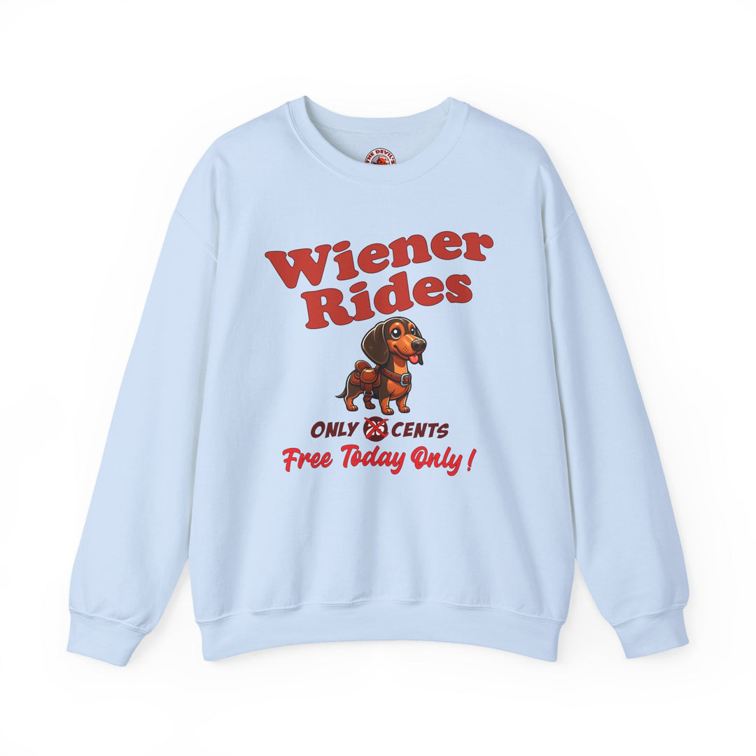 Free Wiener Rides Crewneck Sweatshirt