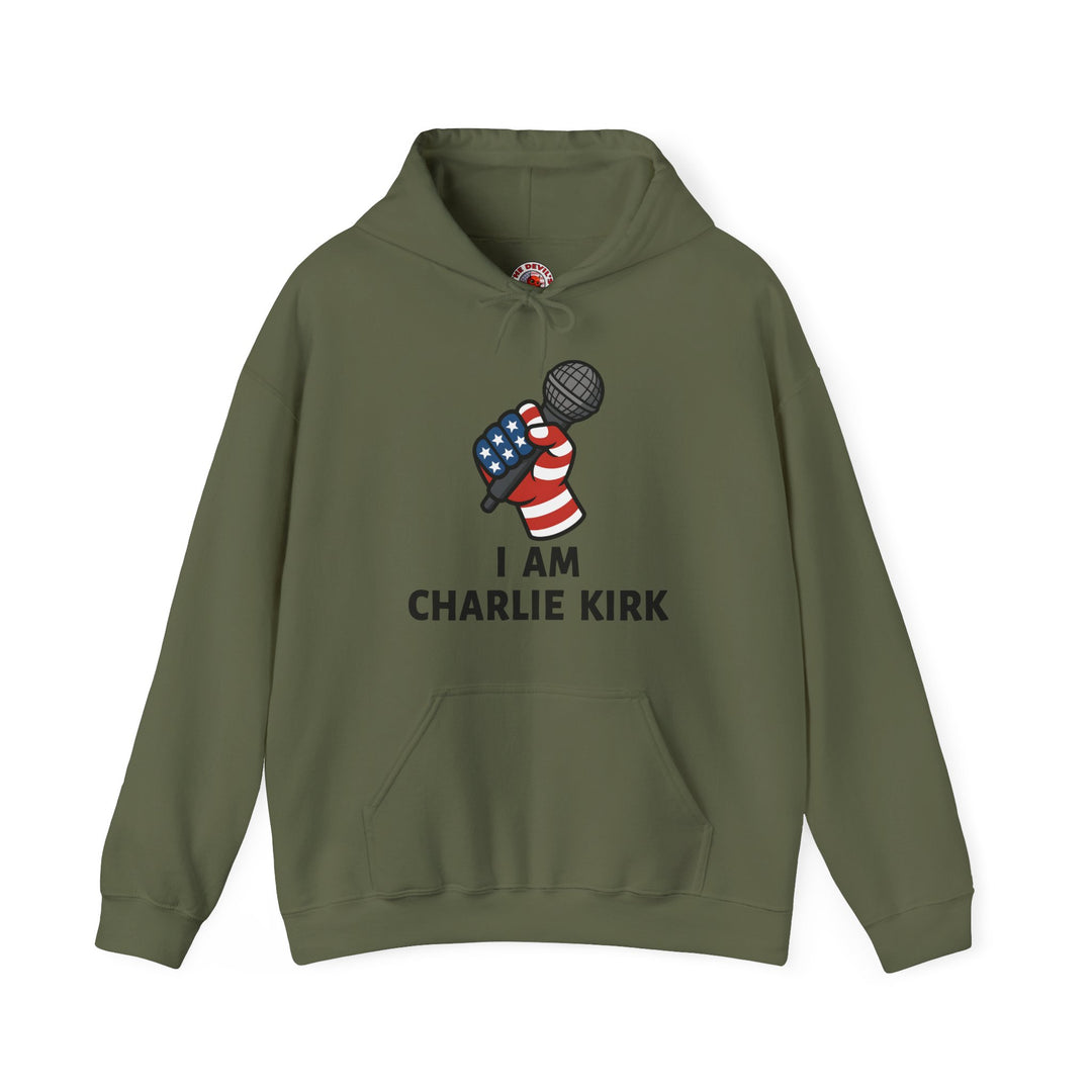 Charlie Kirk Mic Hooded Sweatshirt