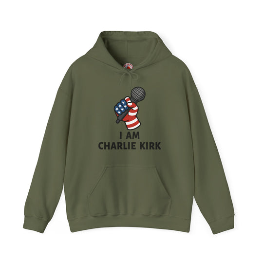 Charlie Kirk Mic Hooded Sweatshirt