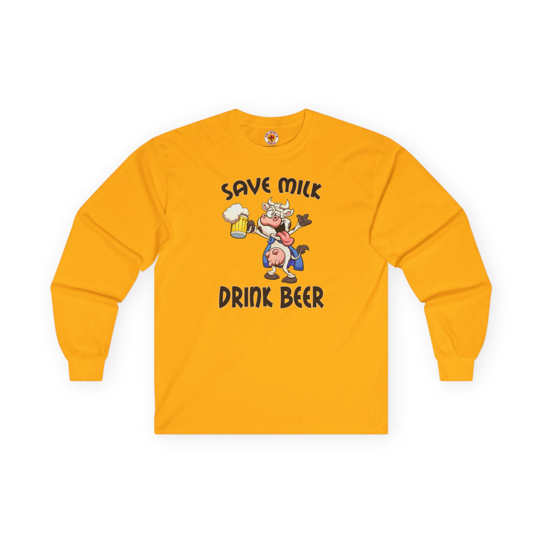 Save Milk Drink Beer Long Sleeve Tee