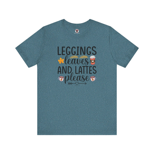 Leggings Leaves and Lattes Please T-Shirt