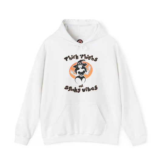 Thick Thighs and Spooky Vibes Hooded Sweatshirt