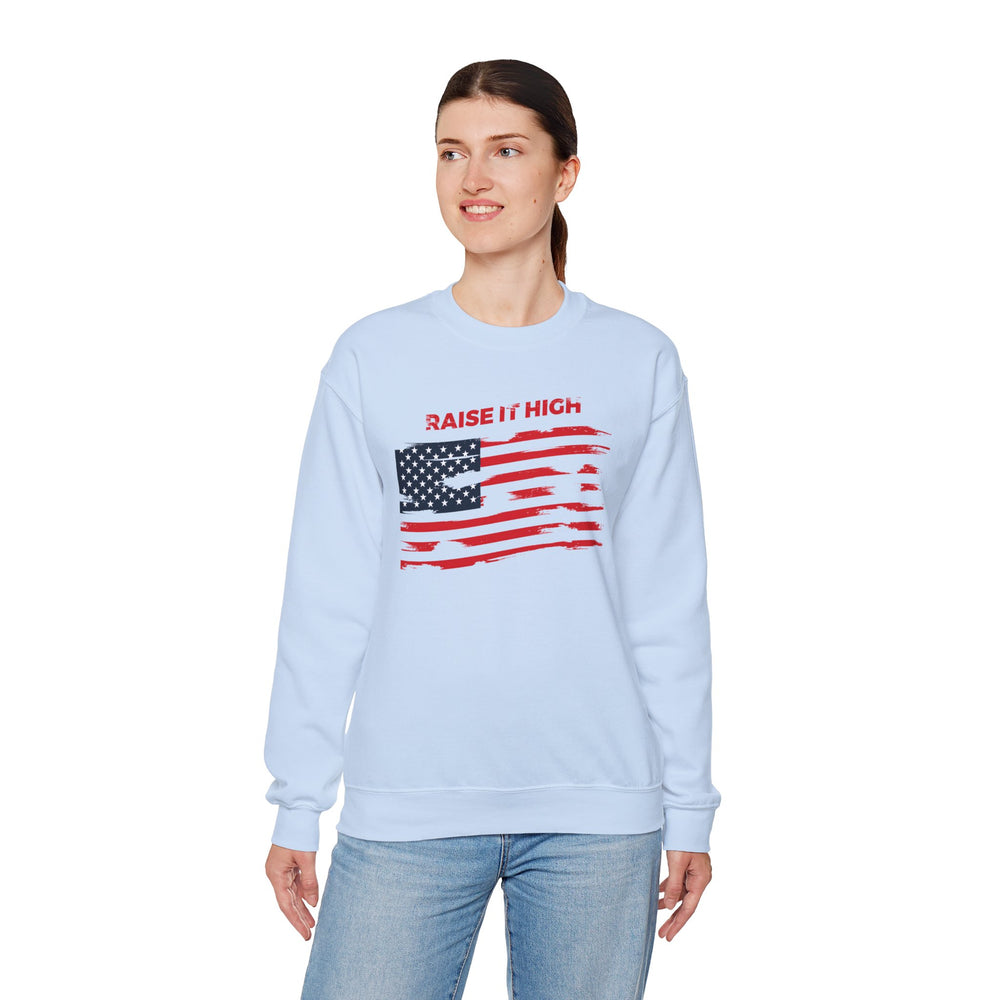 Raise It High American Flag Crewneck Sweatshirt