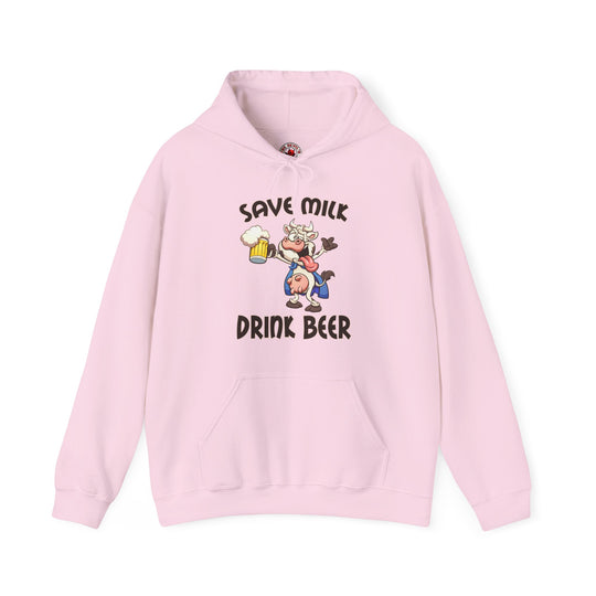 Save Milk Drink Beer Hooded Sweatshirt