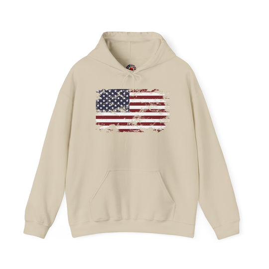 Vintage Style American Flag Hooded Sweatshirt