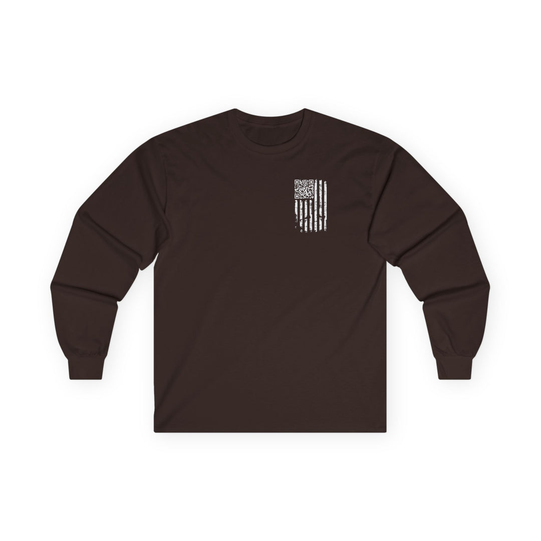 American Flag QR Code Long Sleeve Tee