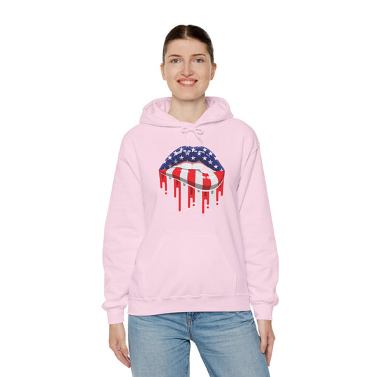 American Flag Lips Hooded Sweatshirt