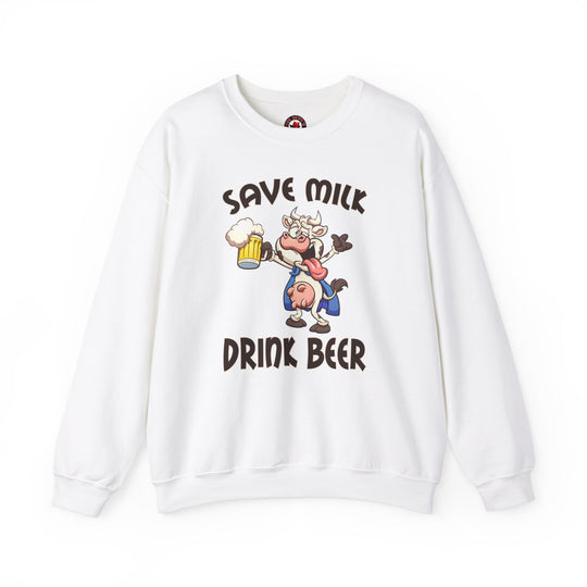 Save Milk Drink Beer Crewneck Sweatshirt