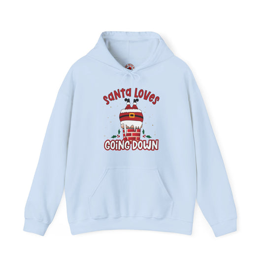 Santa Loves Going Down Hooded Sweatshirt