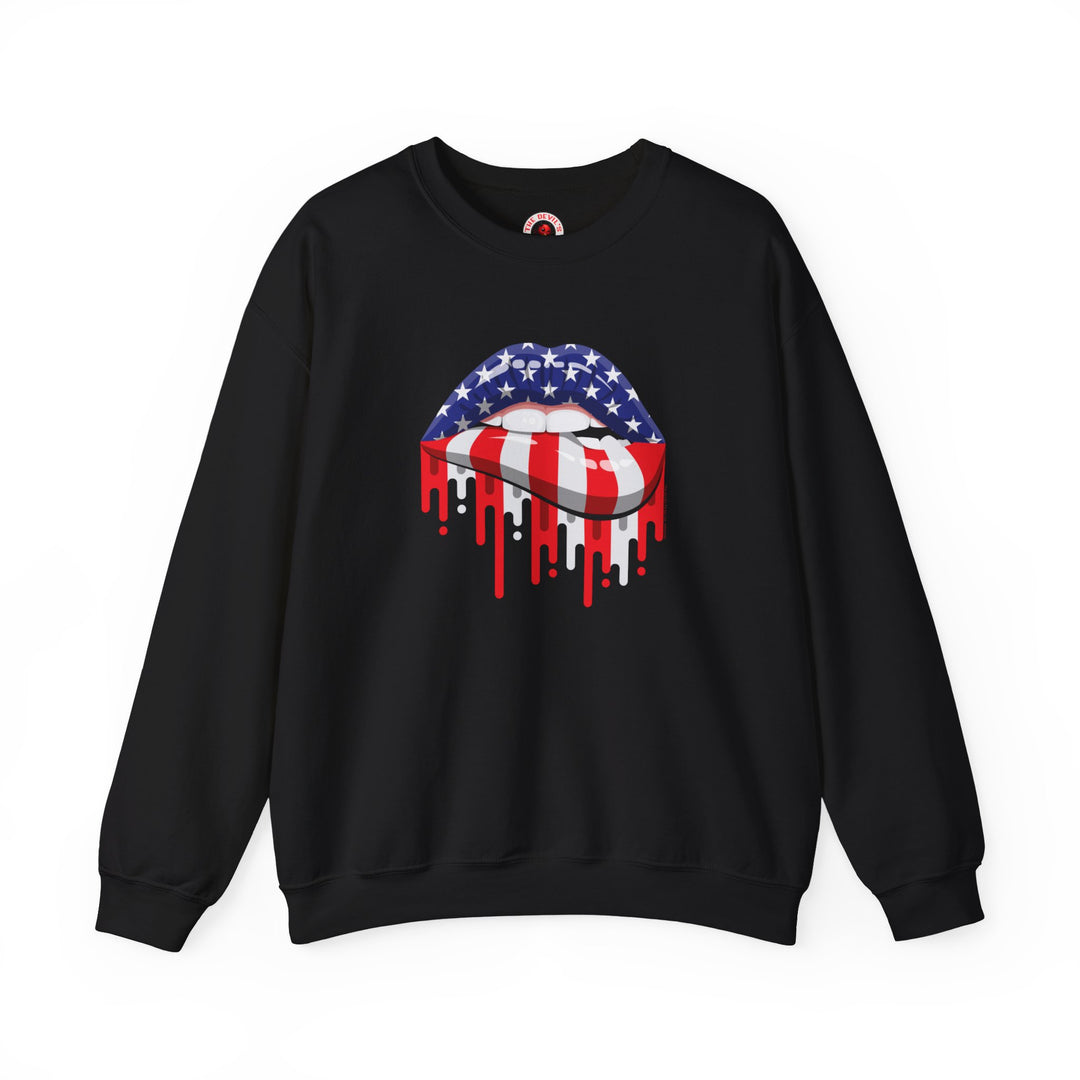 American Flag Lips Crewneck Sweatshirt