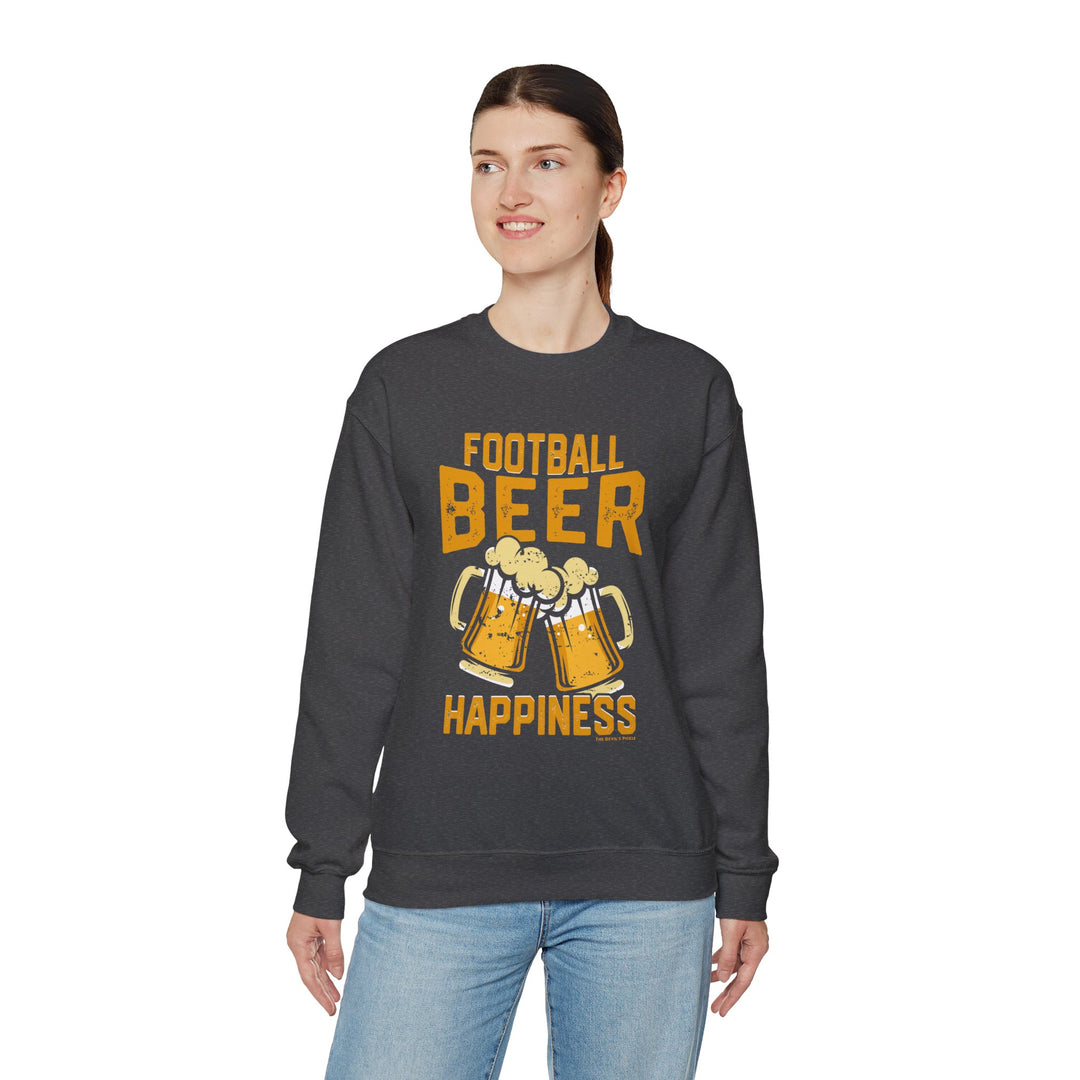 Football Beer and Happiness Crewneck Sweatshirt