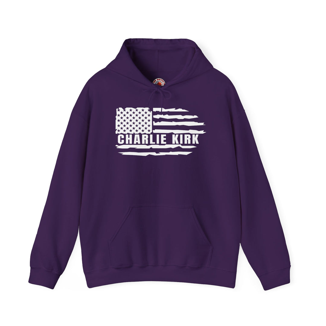 Charlie Kirk Flag Hooded Sweatshirt
